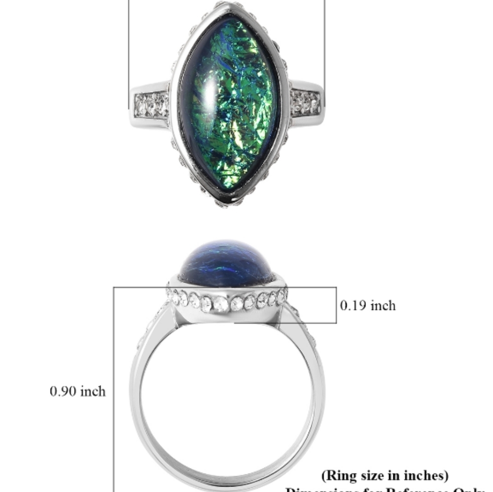 STAINLESS STEEL MYSTIC OPAL RING - Picture 4 of 4